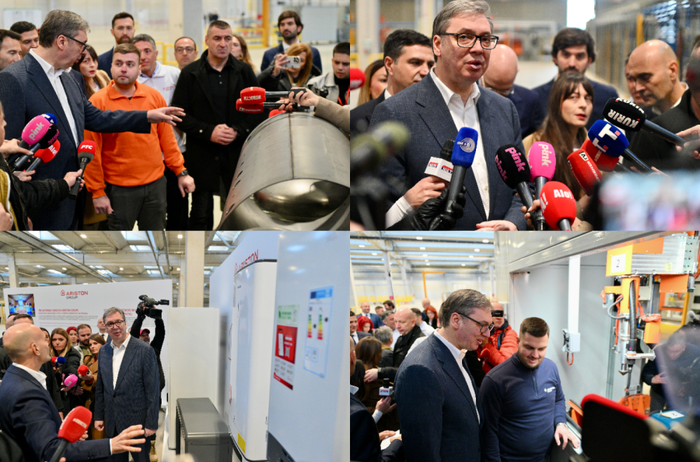Vučić otvorio Ariston, obišao CTPark i pogon Palfingera: Prosečna plata u Nišu biće 1.000 evra