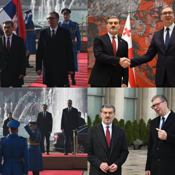 Vučić se sastao sa Kavelašvilijem; Predsednik Gruzije svečano dočekan; U toku obraćanje medijima FOTO/VIDEO