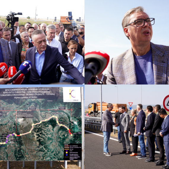 Vučić obišao novu deonicu Dunavskog koridora: "Prvi smo u Evropi"; "Biće izgrađeno ukupno 1.285 km puteva"