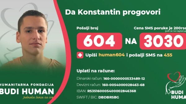 Pomozimo Konstantinu da progovori: Pošalji 604 na 3030
